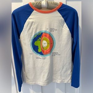 Mini Boden earths crust glow in the dark kids size 11/12 long sleeve tee
